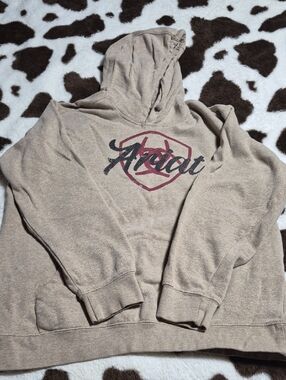 Women's Ariat Hooded Sweatshirt in Light Brown